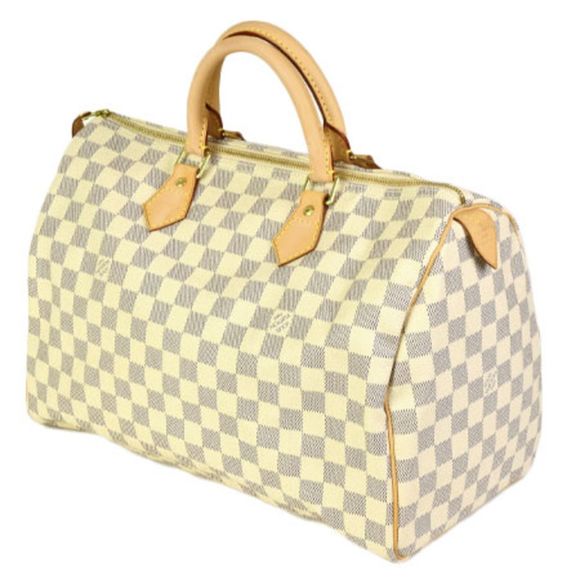 Louis Vuitton Speedy 35 Handbag Damier Azur Gold Hardware - Picture 2 of 8